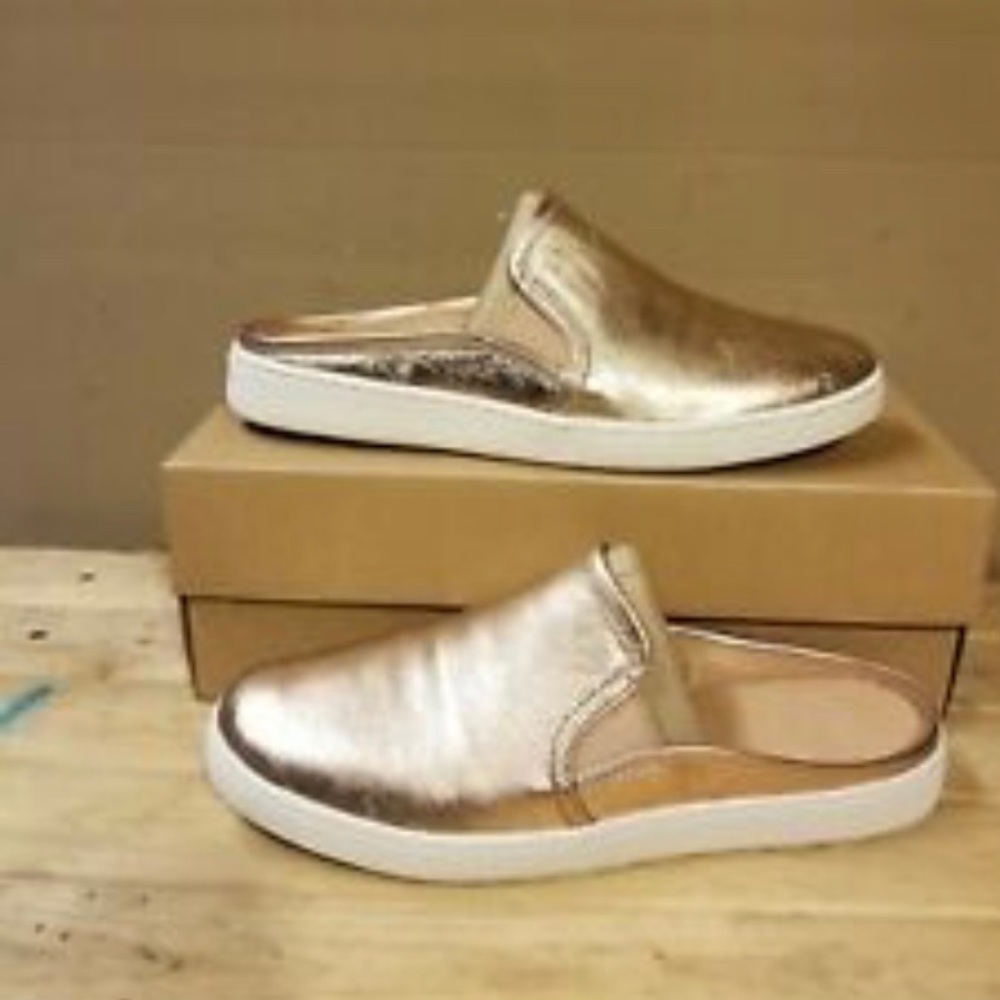 UGG LUCI METALLIC SLIP ON SNEAKER ROSE GOLD new